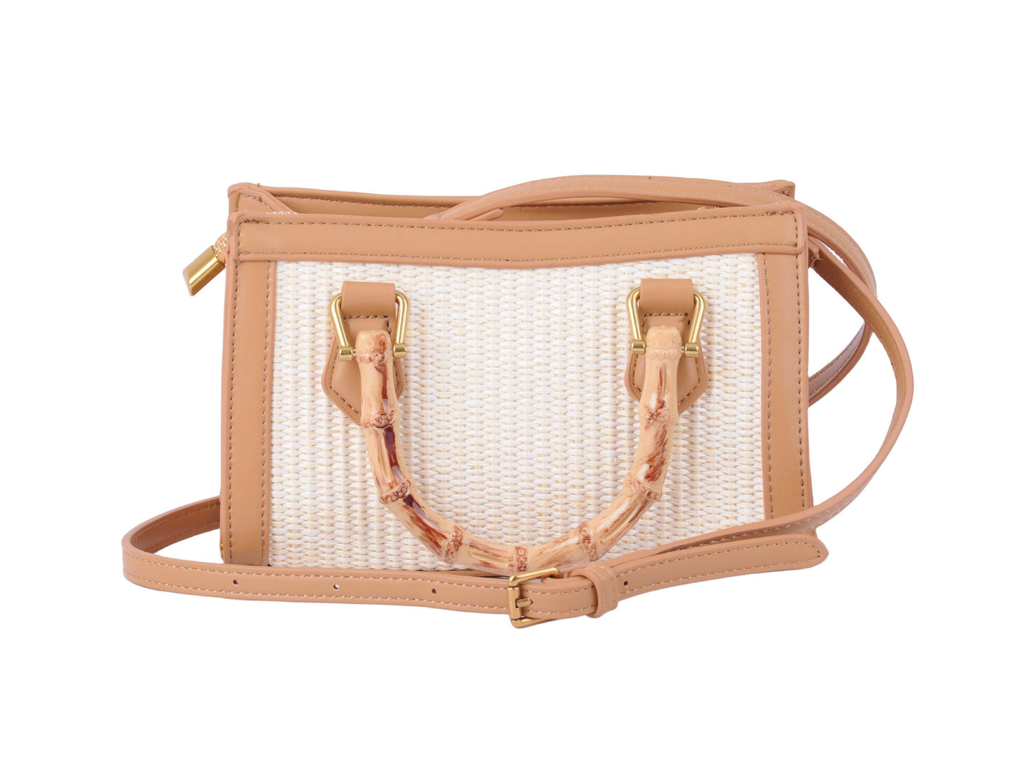Bamboo Handle and Raffia Body Bag