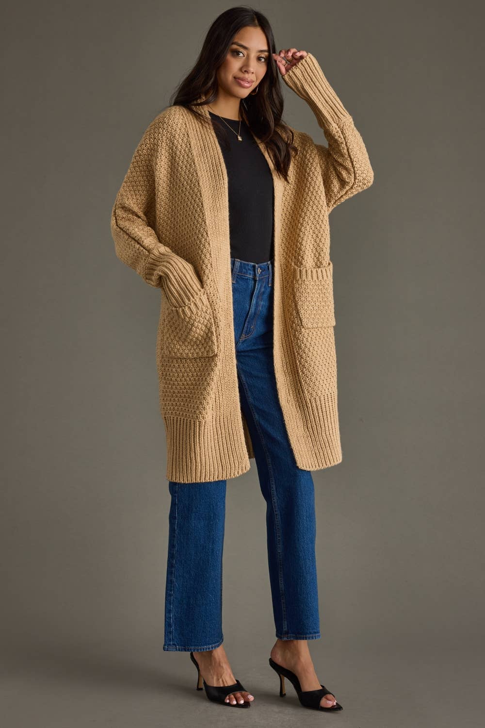 Tan Knit Cardigan