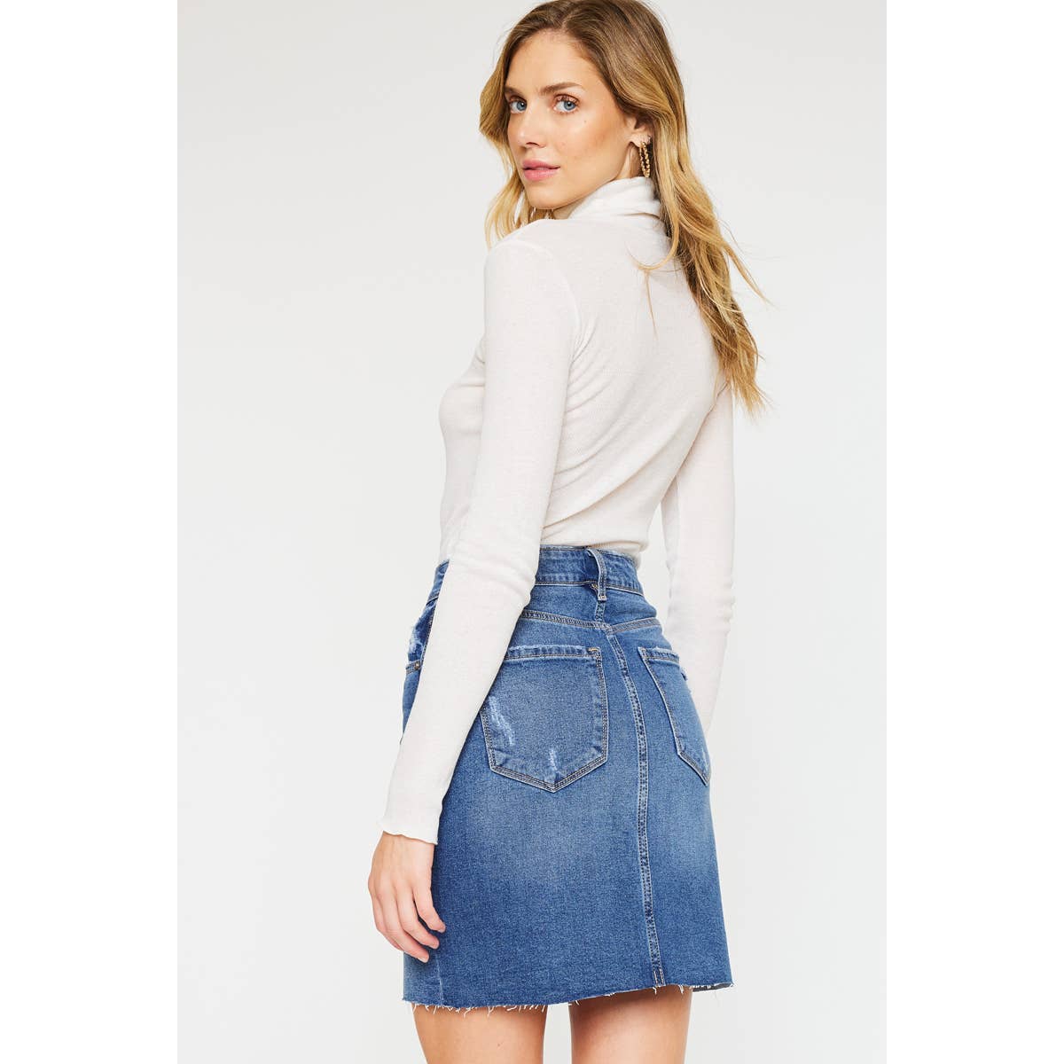 Stretch Denim Skirt