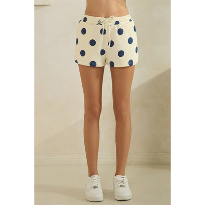 Polka Dot Sweatshorts: Navy