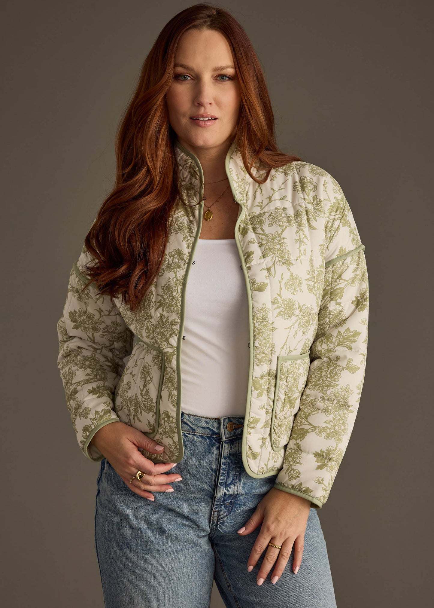 Sage & Beige Quilted Jacket