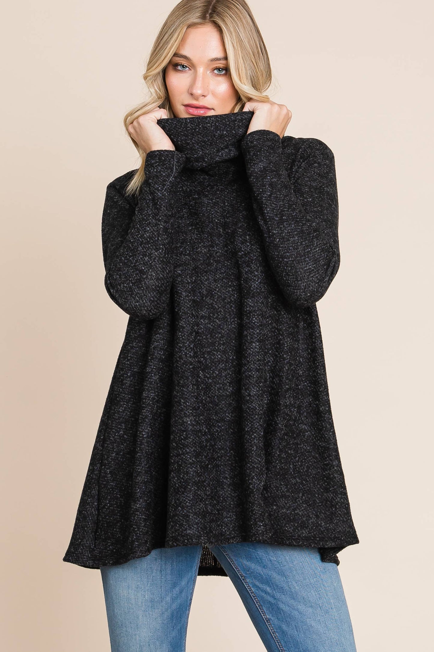 COWL NECK KNIT TUNIC