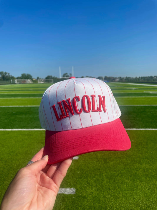 Curved Striped Lincoln Hat
