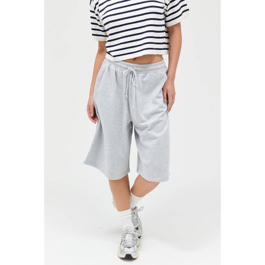 French Terry Bermuda Shorts: HEATHER GRAY