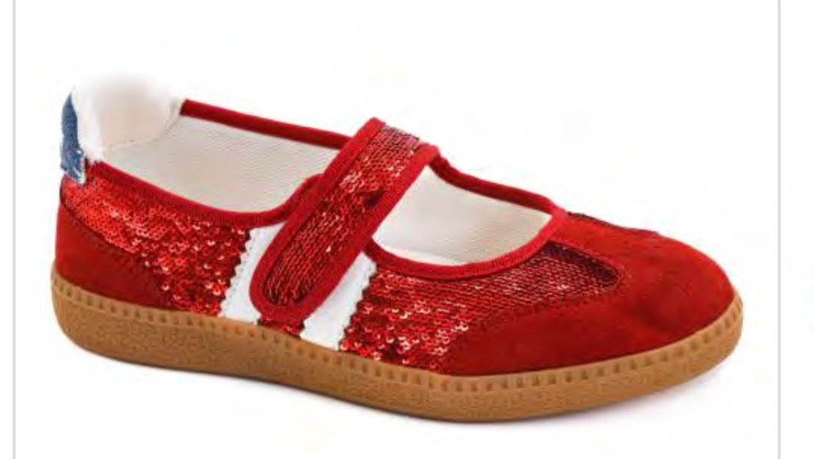 Stars And Stripes Red Sequin Mary Jane