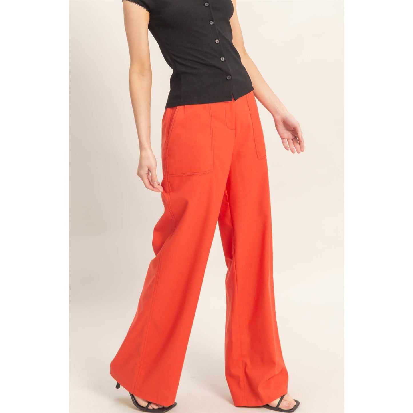 Wide Leg Pants With Pockets: TOMATO