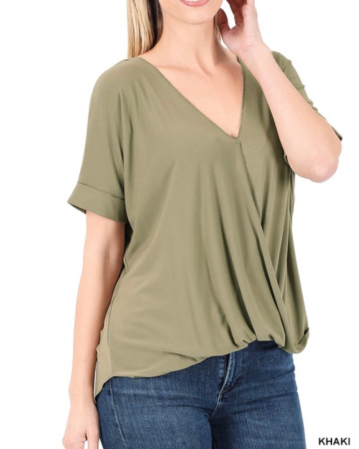 Layered Look Draped Front Top