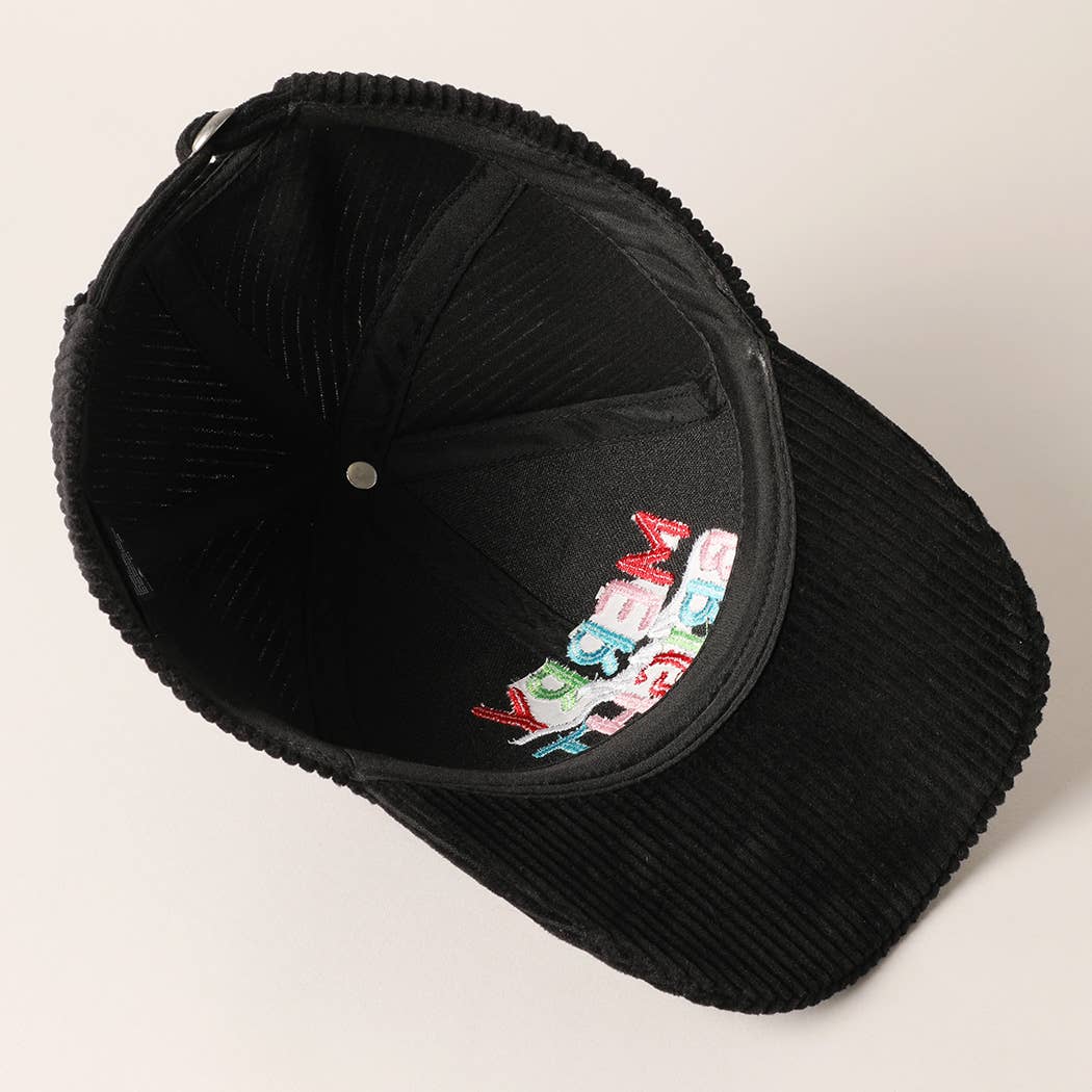 MERRY & BRIGHT Embroidery Corduroy Cap