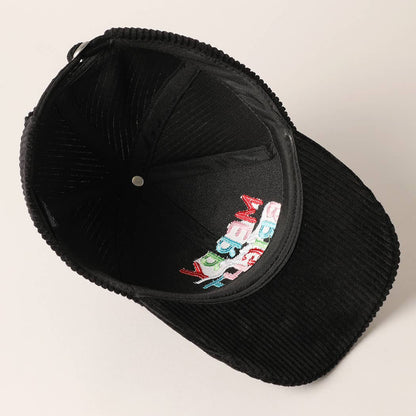 MERRY & BRIGHT Embroidery Corduroy Cap