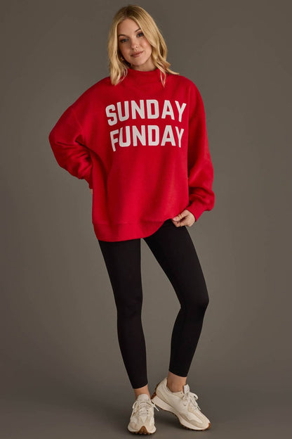 Red Game Day & Sunday Funday Reversible Sweatshirt