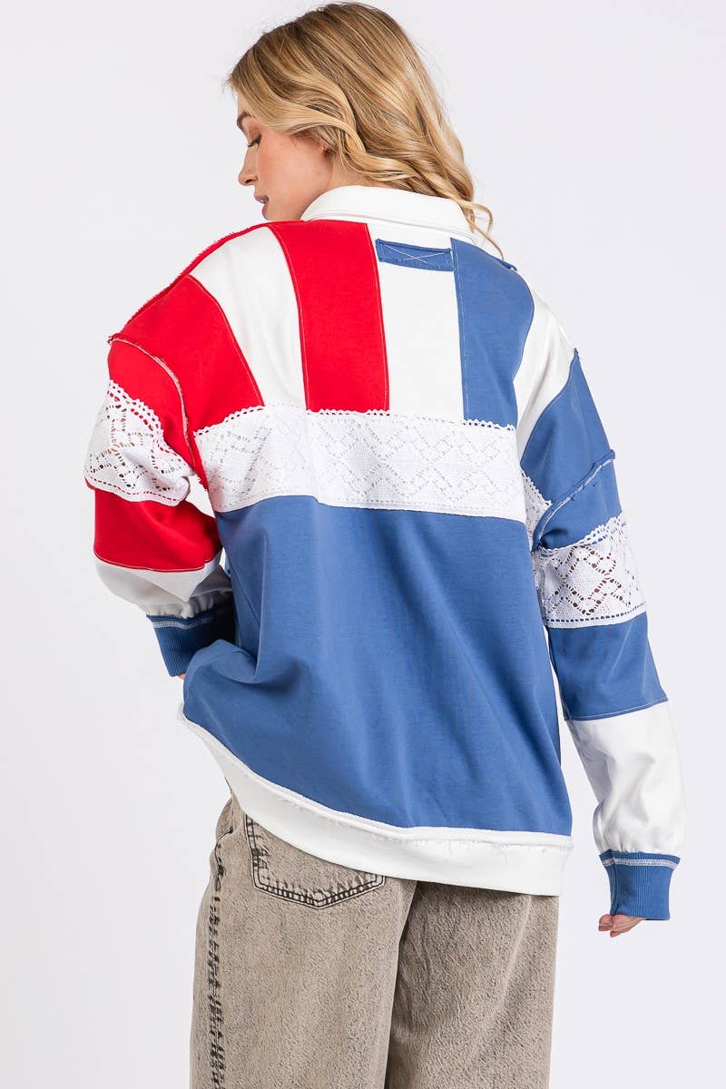 Americana Long Sleeve Polo