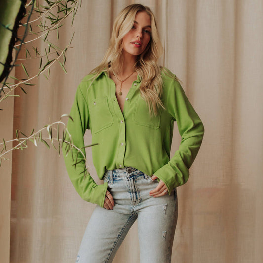 Lt. Green Super Soft Button Up