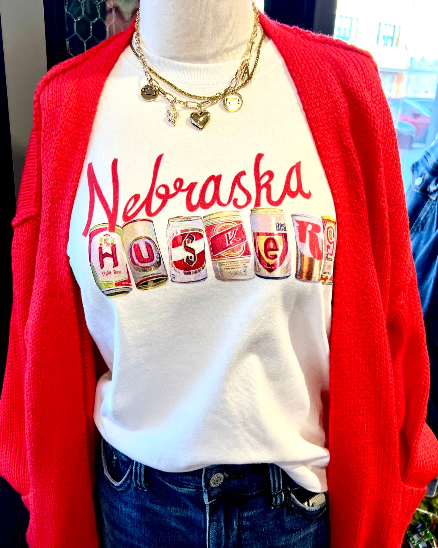 NE Charm Necklace W/Earrings