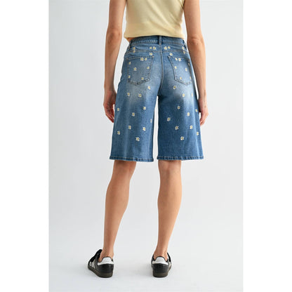 HIGH-RISE BERMUDA FLORAL SHORTS