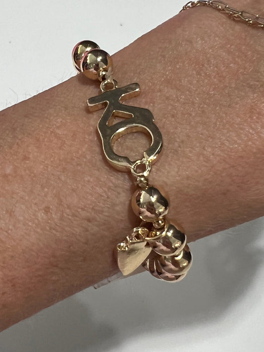 KC Gold Bead Stretch Bracelet