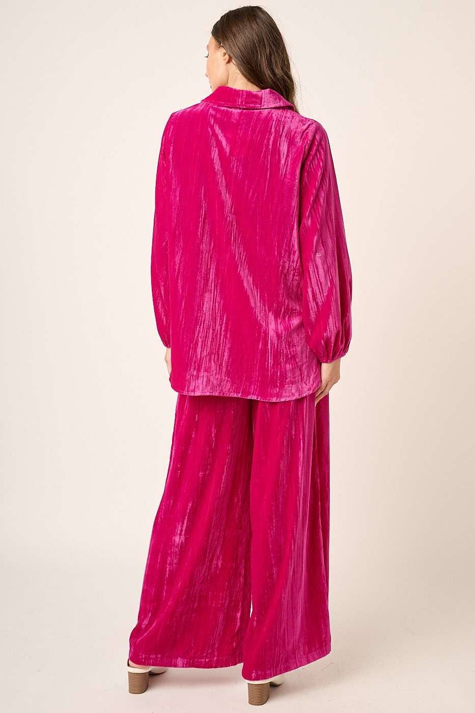 TEXTURED VELOUR PANTS