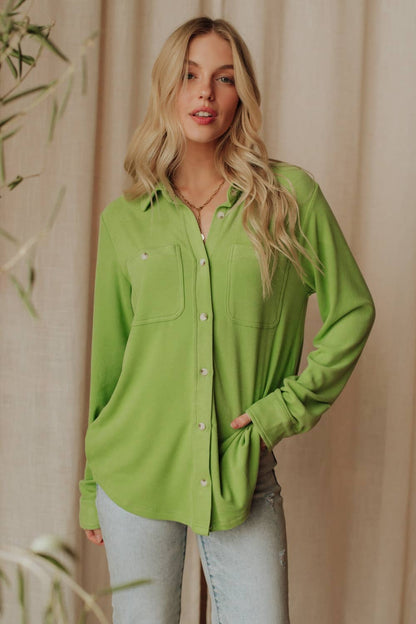 Lt. Green Super Soft Button Up