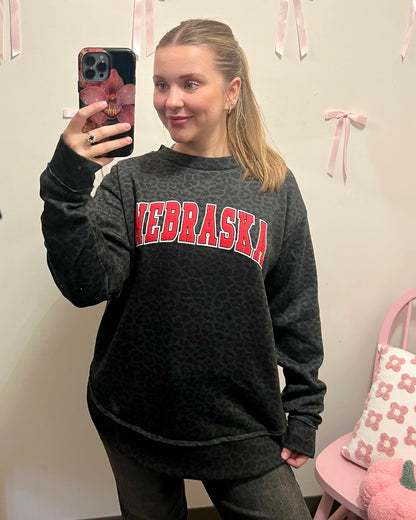 Nebraska Animal Print Sweatshirt