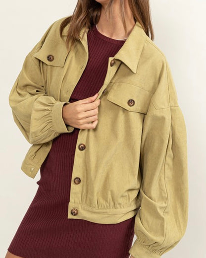 Drop Shoulder Corduroy Jacket