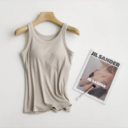 Essential Rib Soft Tank w built in bra