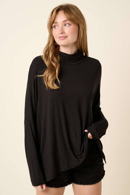 BAMBOO OVERSIZED MOCK NECK