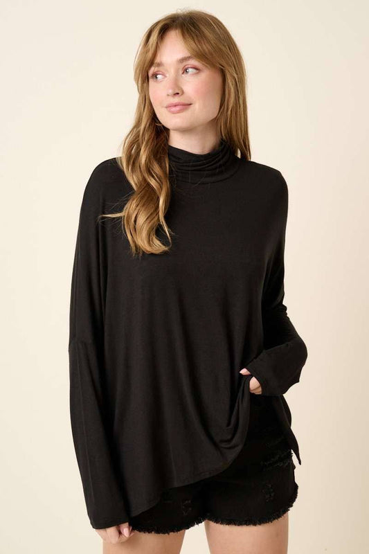 BAMBOO OVERSIZED MOCK NECK
