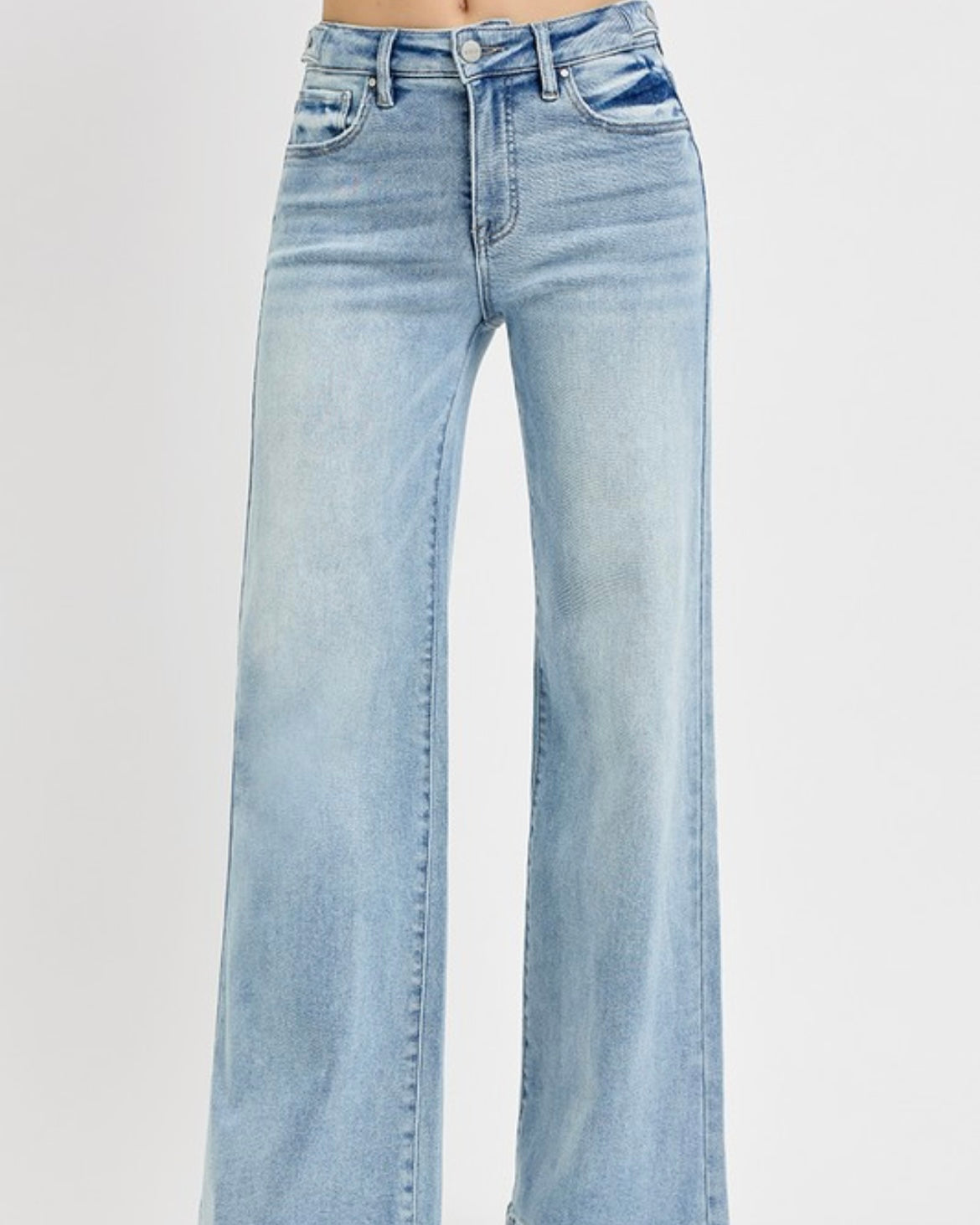 High Waist Adjustable Wide Leg Denim