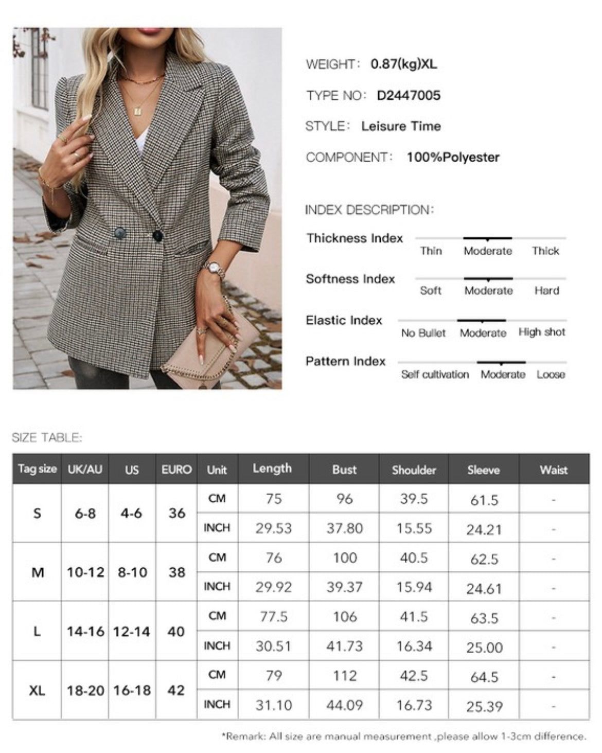 Plaid Boyfriend Fit Blazer