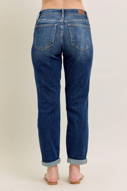 CORE MIDRISE DARK CUFFED BOYFRIEND