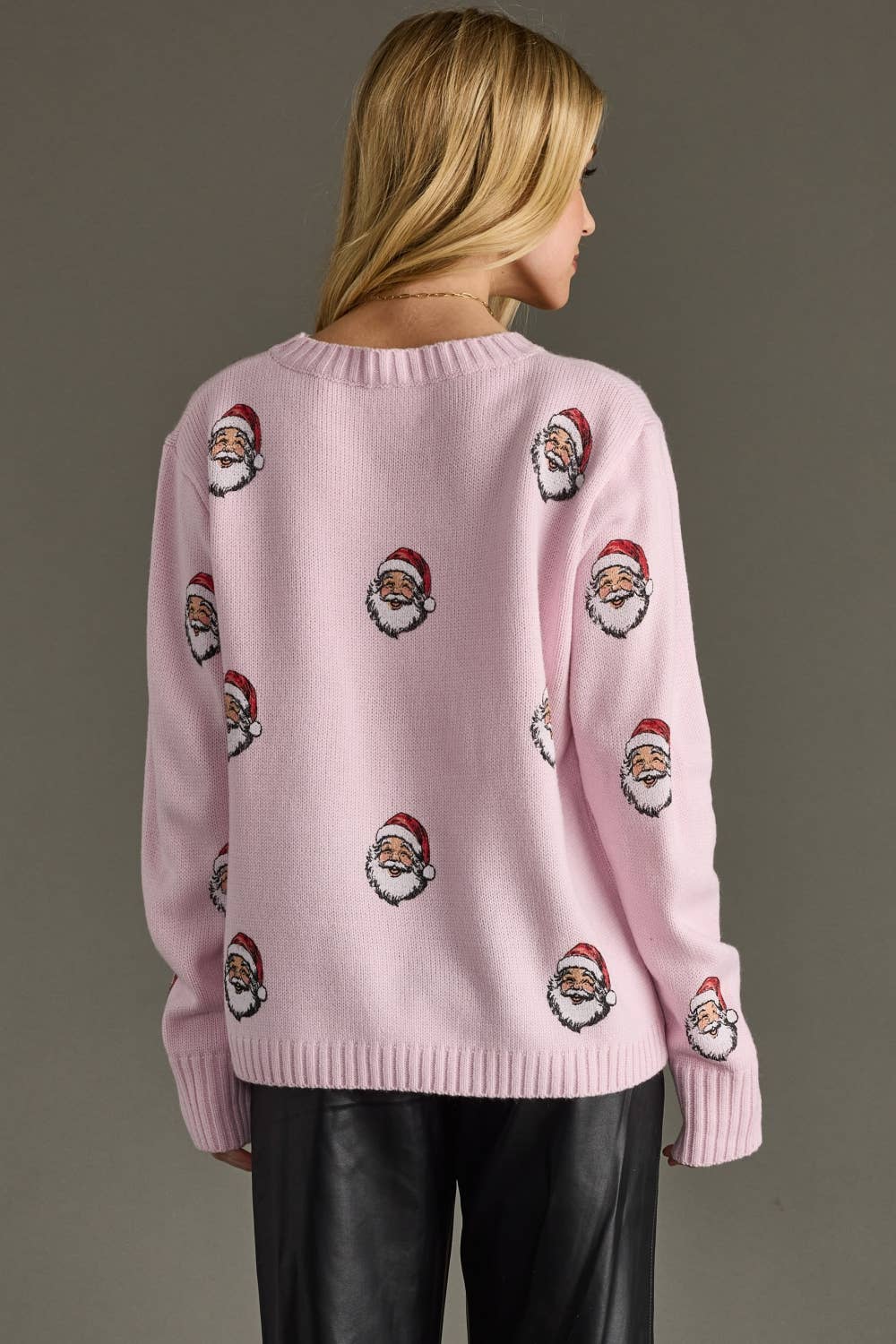 Lt. Pink Santa Sweater