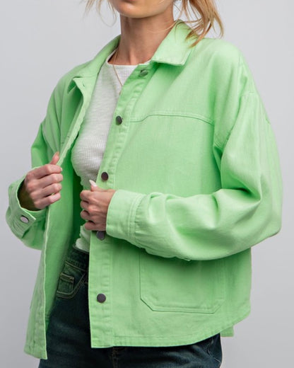 Washed Twill Shirt Jacket