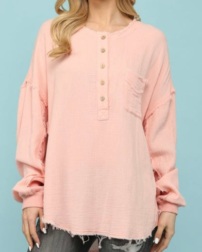 Waffle Knit Oversized Top