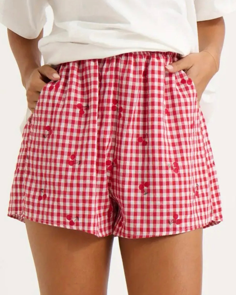 Cherry Gingham Shorts