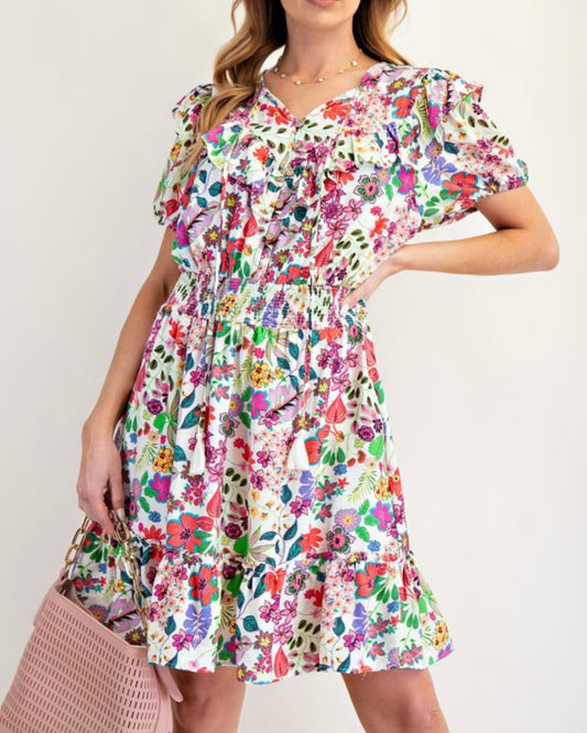 Floral Print Tiered Dress