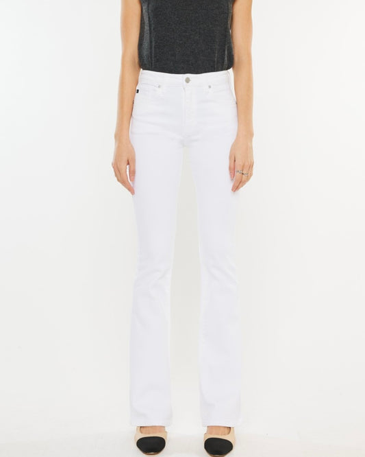 High Rise White Bootcut