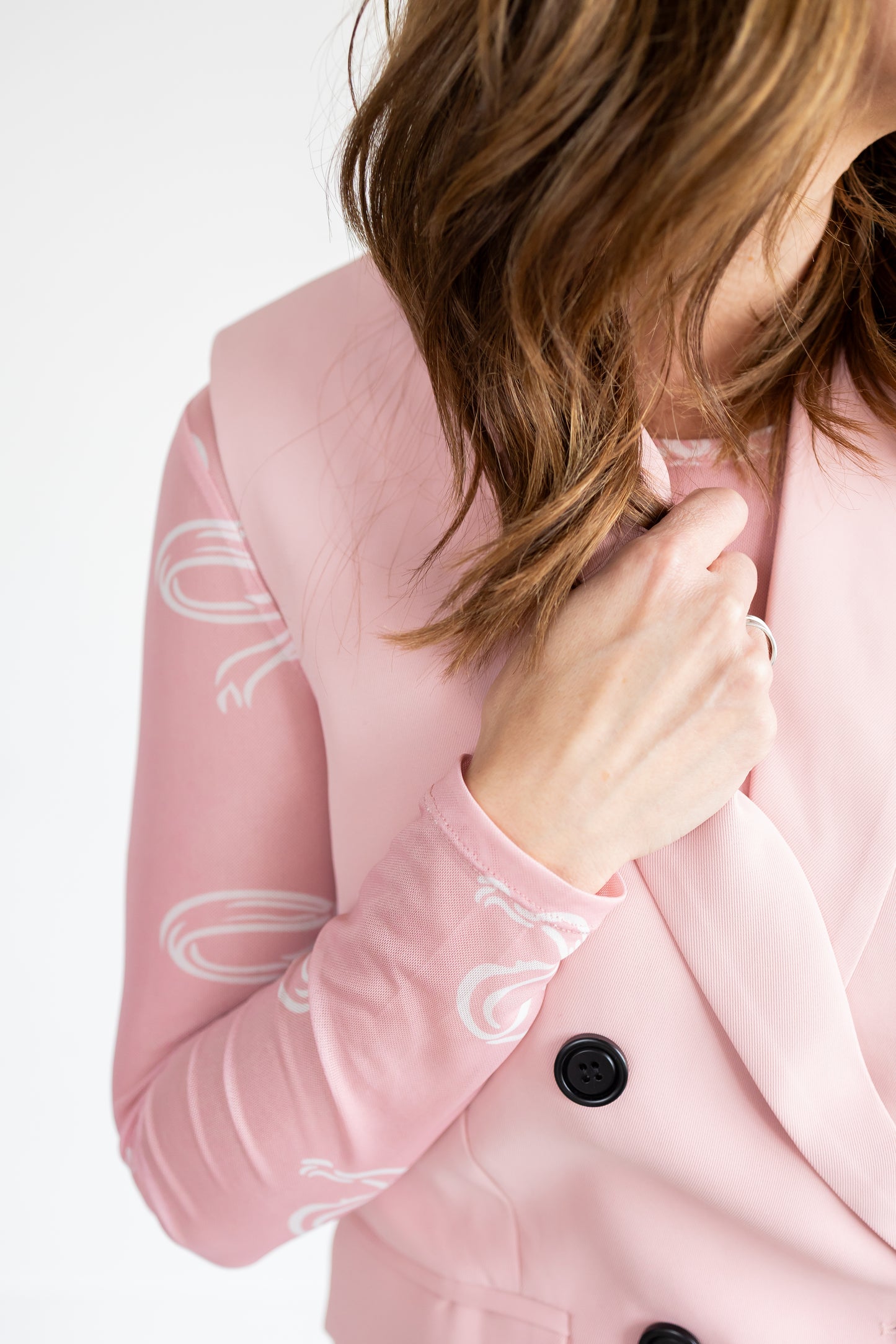 Double Breasted Blazer Vest: Pink