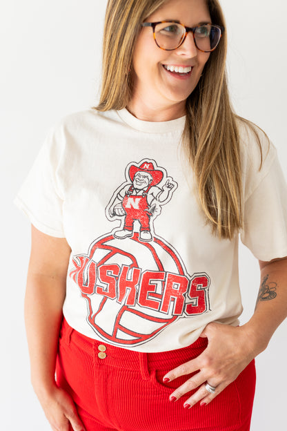 Nebraska Huskers Mascot Volleyball Tee