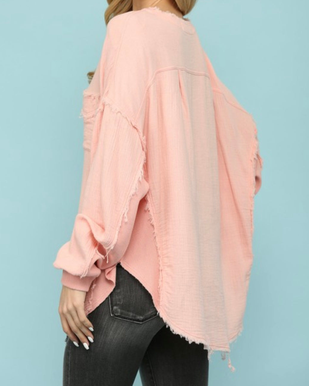 Waffle Knit Oversized Top