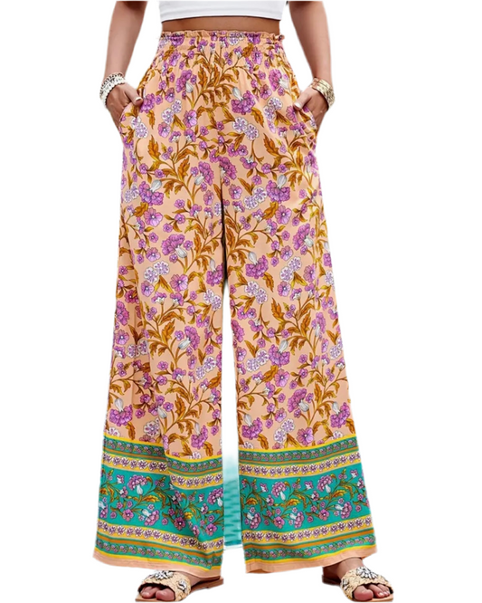 Floral Wide Leg Pants