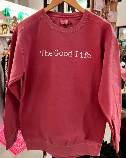 The Good Life Crewneck-Crimson
