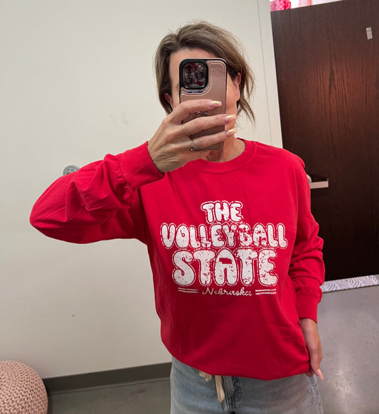 NE Volleyball State Long Sleeve Tee