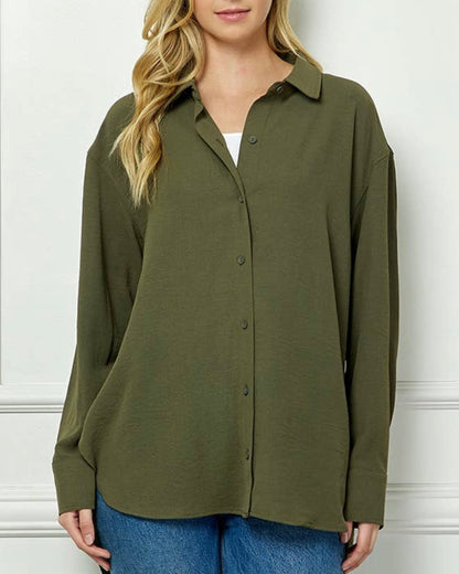 Oversized Boyfriend Light Weight Button Up