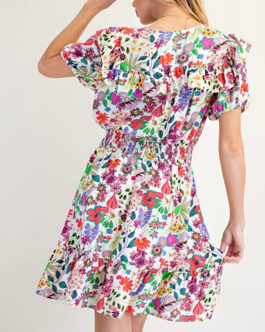 Floral Print Tiered Dress