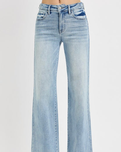 High Waist Adjustable Wide Leg Denim