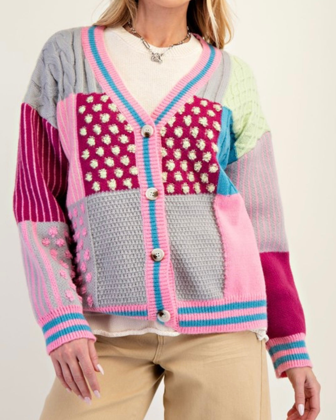 Color Blocked Cardigan