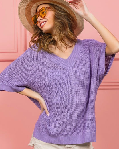 Short Sleeve Dolman Sweater