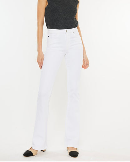 High Rise White Bootcut