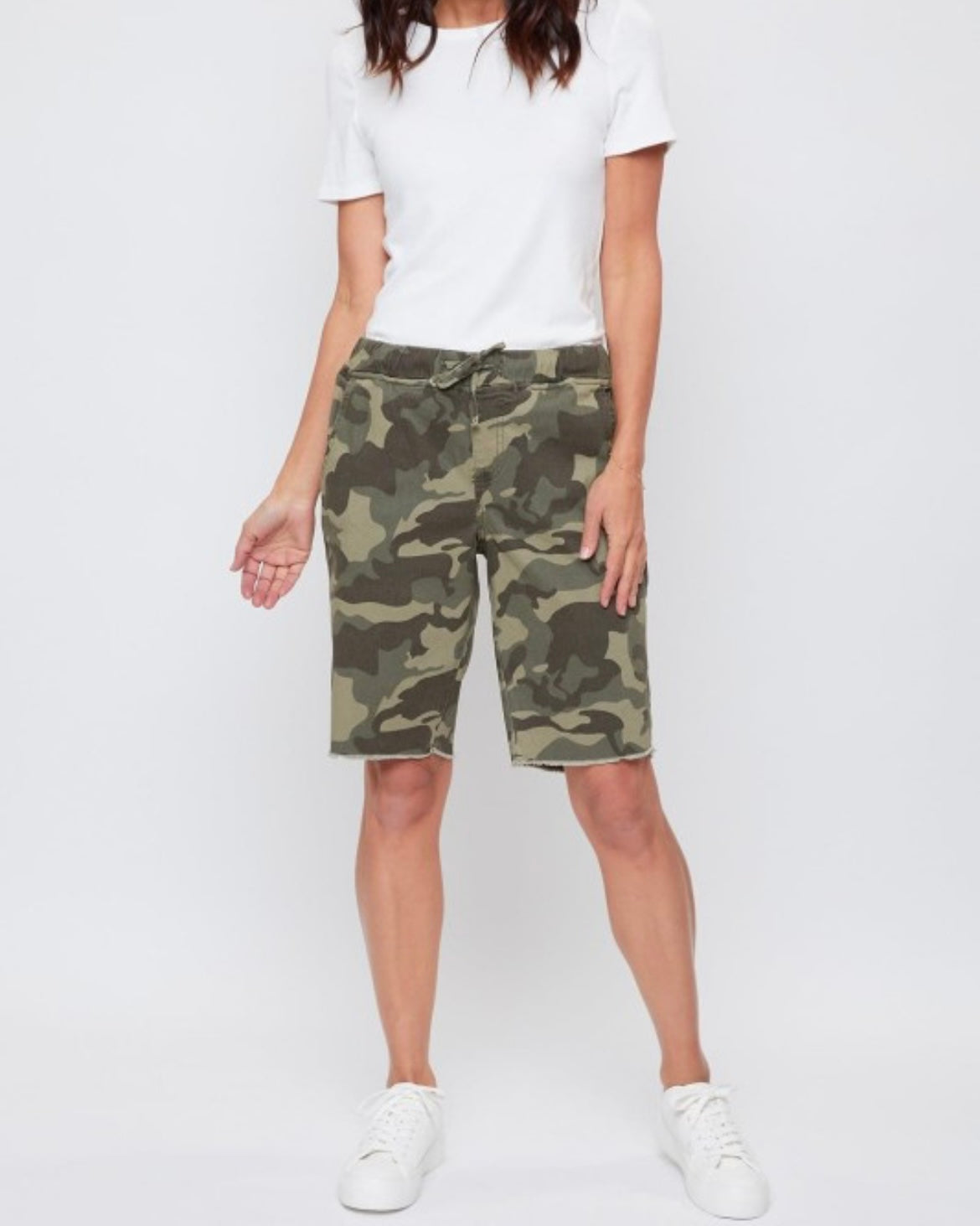 Elastic Waist Camo Bermuda Short
