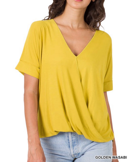 Layered Look Draped Front Top