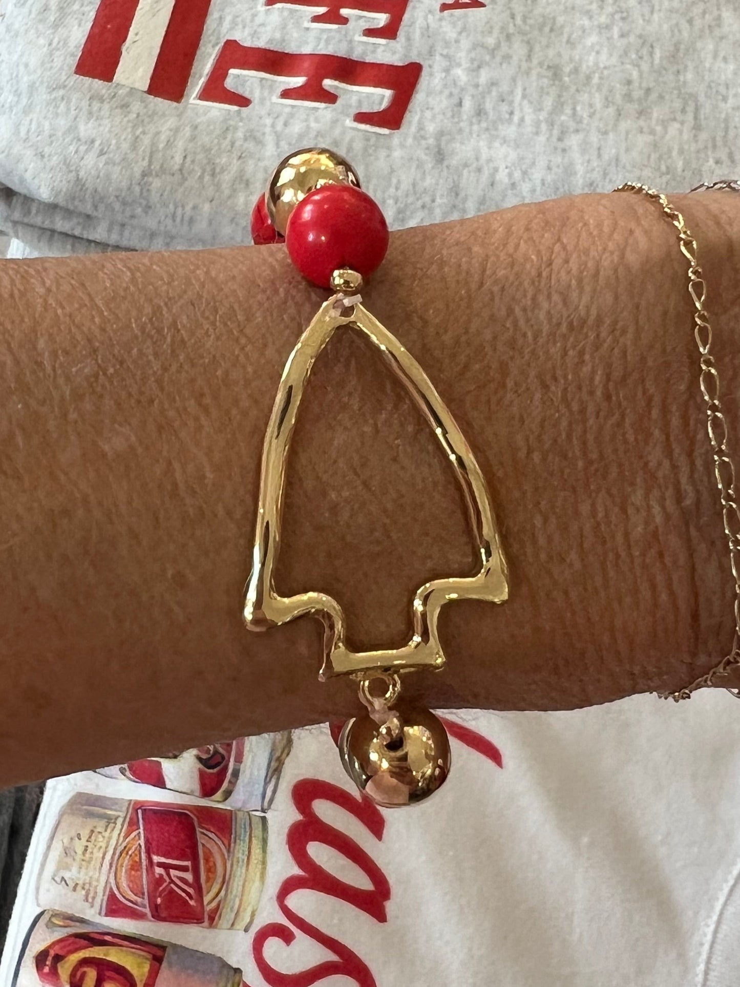 Chiefs Red and Gold Bead Bracelet